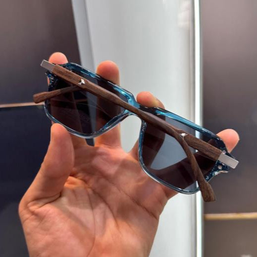 Gucci Wood & Blue Luxury Shades