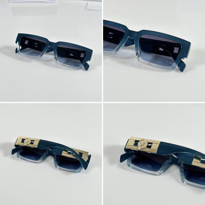 Versace Gold Blue Sunglasses – Bold Luxury Statement
