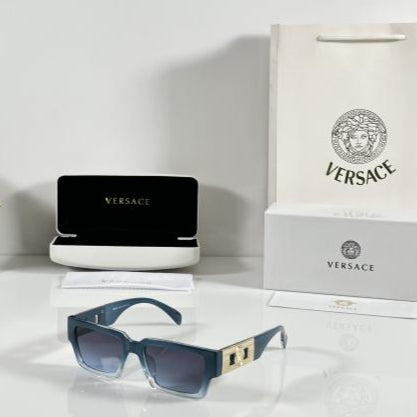 Versace Gold Blue Sunglasses – Bold Luxury Statement
