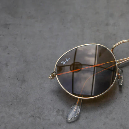RB Brown & Gold Round Sunglass For Unisex