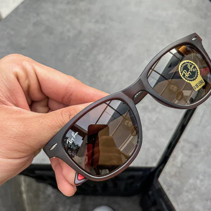 RB New Stylish Brown & Black Square Sunglass