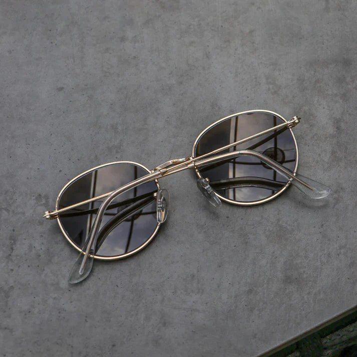 RB Brown & Gold Round Sunglass For Unisex
