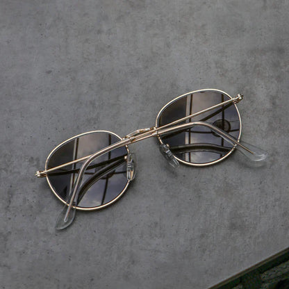 RB Brown & Gold Round Sunglass For Unisex