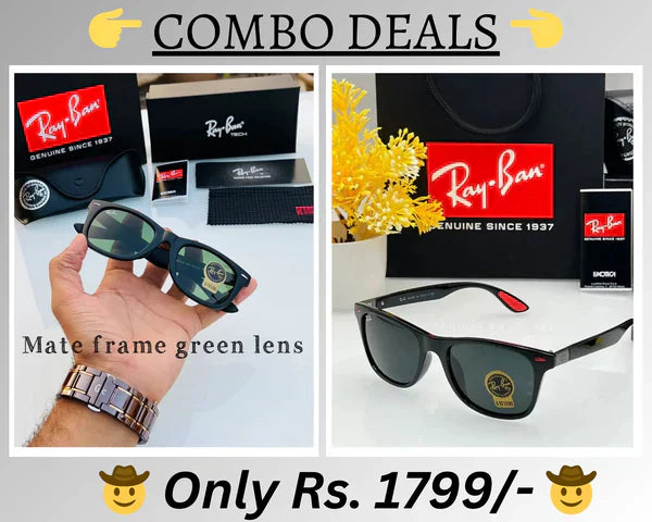 RB New Top Trending Men's Pack Of 2 Combo Hot Favourite Wintage Sunglass For Unisex.