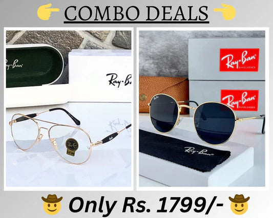 RB New Top Trending Men's Pack Of 2 Combo Hot Favourite Wintage Sunglass For Unisex.
