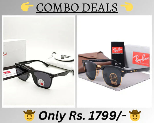 RB New Top Trending Men's Pack Of 2 Combo Hot Favourite Wintage Sunglass For Unisex.