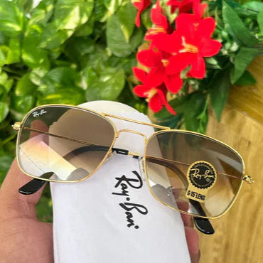 RB New Gold Square Sunglass For Unisex