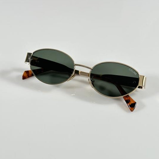 Celine 1006 Gold Green Sunglasses – Modern Parisian Elegance