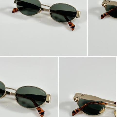 Celine 1006 Gold Green Sunglasses – Modern Parisian Elegance