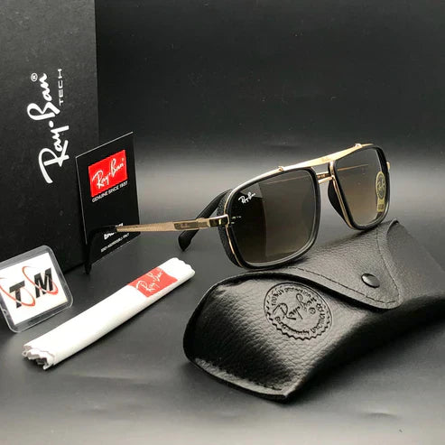 RB Brown Shade & Gold Sunglass For Unisex.