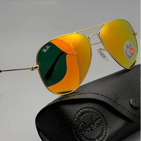 RB Orange & Gold Sunglass For Unisex.