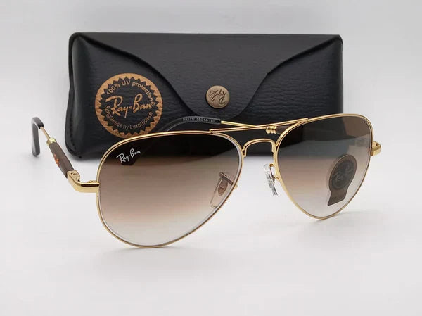 RB Brown Shade & Gold Sunglass For Unisex.