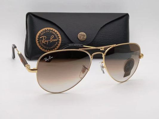 RB Brown Shade & Gold Sunglass For Unisex.