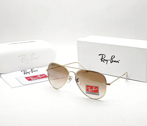 RB Brown Shade & Gold Sunglass For Unisex.