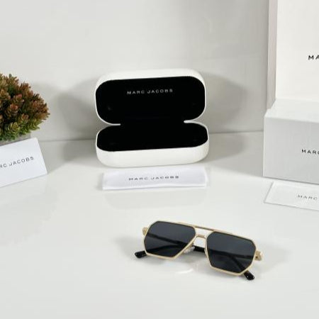 Marc Jacobs Gold Black Sunglasses – Modern Luxury Statement