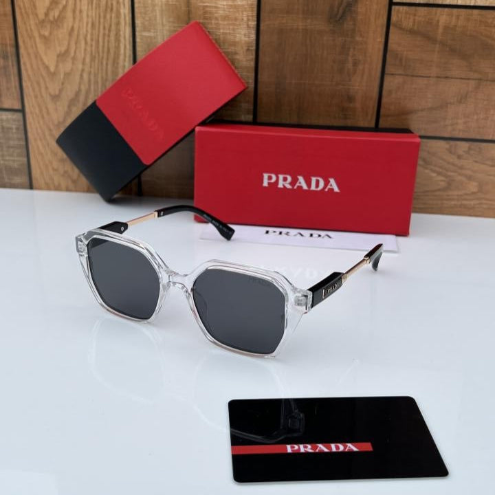 Prada White & Black Designer Sunglasses