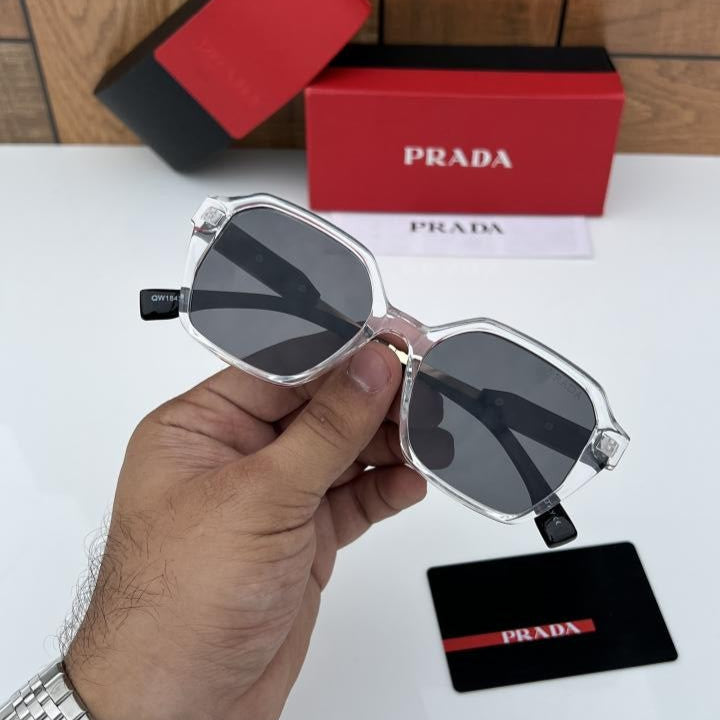 Prada White & Black Designer Sunglasses