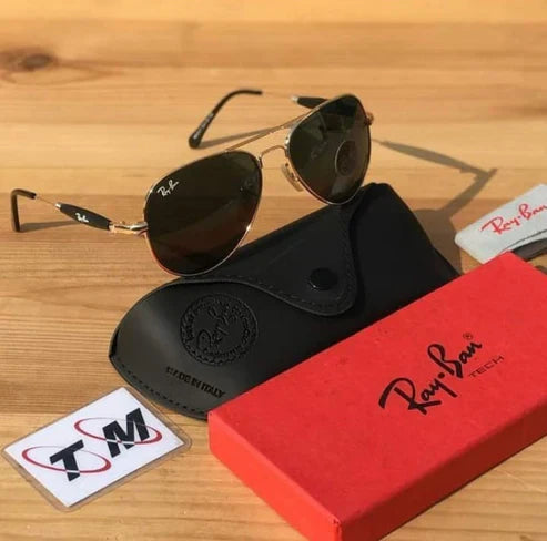 RB Black & Gold Hot Favourite Wintage Sunglass For Unisex.