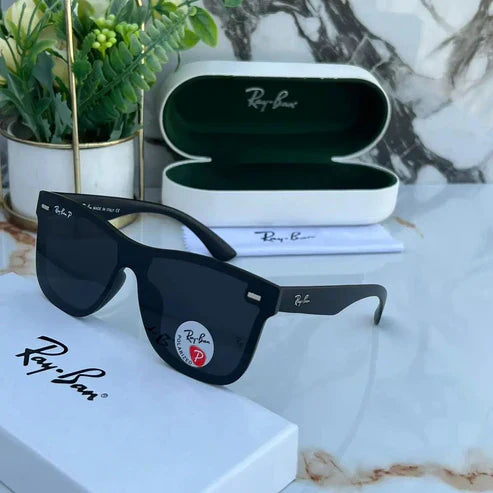 RB Black & Black Sunglass For Unisex.