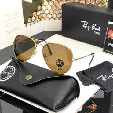 RB Brown & Gold Wintage Sunglass For Unisex.