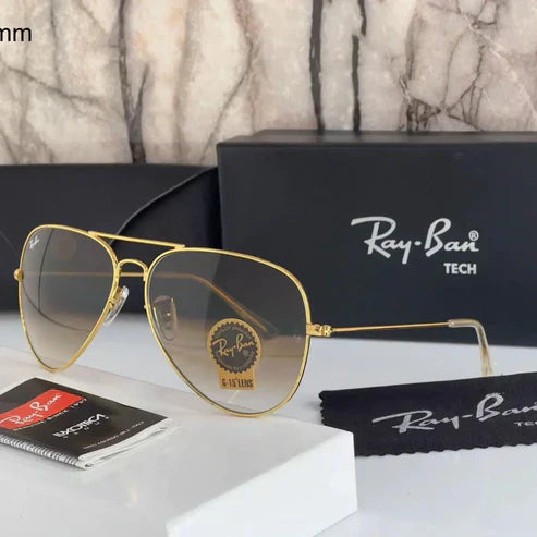 RB Brown Shade & Gold Sunglass For Unisex.