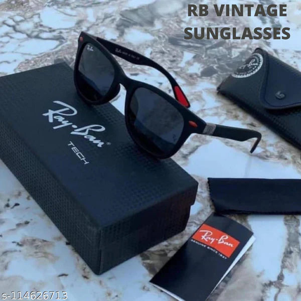 RB Black & Black Wintage Sunglass For Unisex.