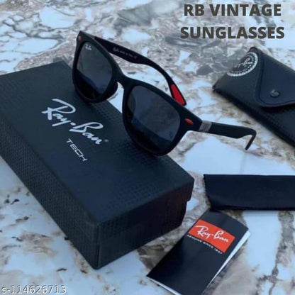 RB Black & Black Wintage Sunglass For Unisex.