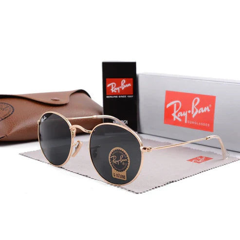 RB Black & Gold Wintage Sunglass For Unisex.